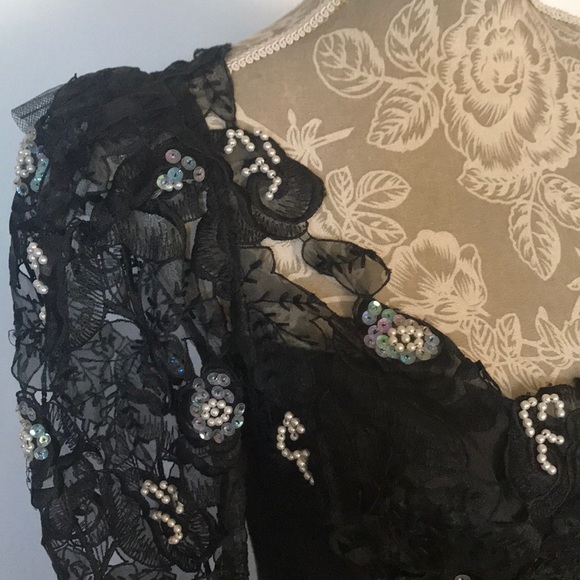 Black embellished cocktail dress - Picture 2 of 6